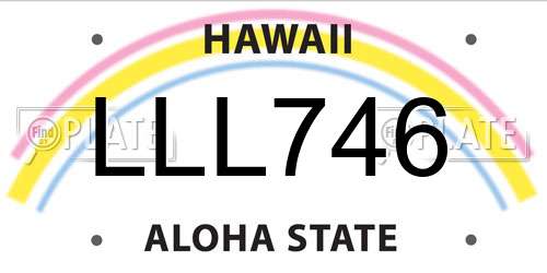 LLL746 Hawaii License Plate