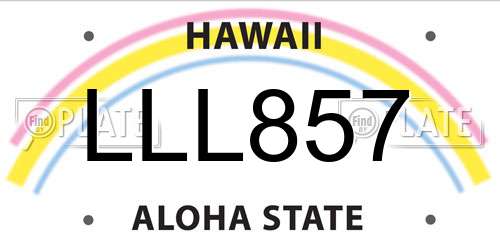 LLL857 Hawaii License Plate