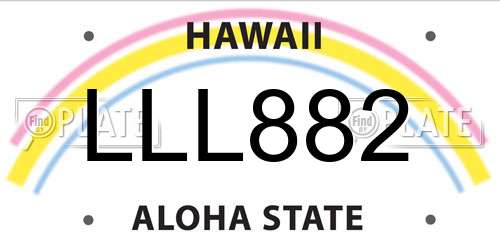 LLL882 Hawaii License Plate