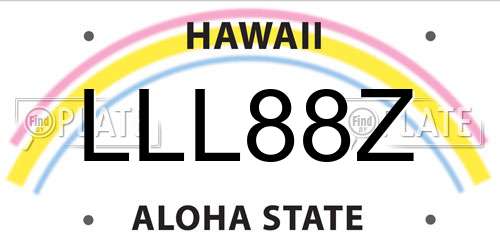 LLL88Z Hawaii License Plate
