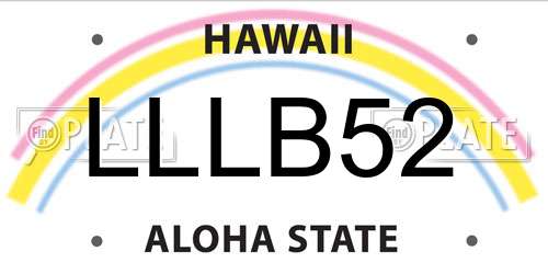 LLLB52 Hawaii License Plate