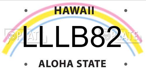 LLLB82 Hawaii License Plate