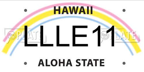 LLLE11 Hawaii License Plate