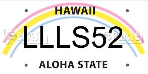 LLLS52 Hawaii License Plate