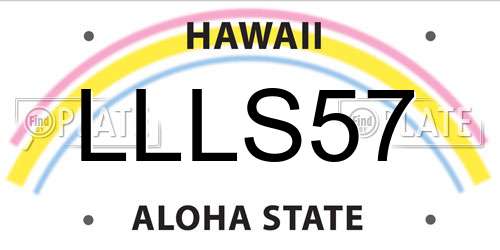 LLLS57 Hawaii License Plate