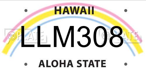 LLM308 Hawaii License Plate