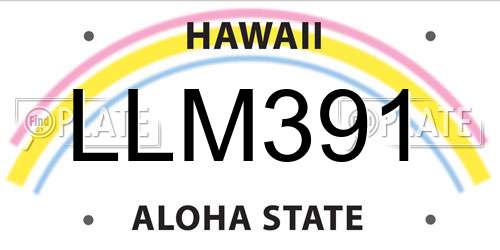 LLM391 Hawaii License Plate