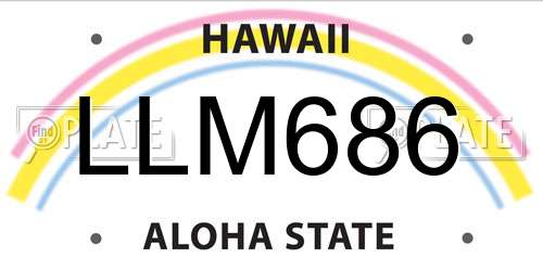 LLM686 Hawaii License Plate