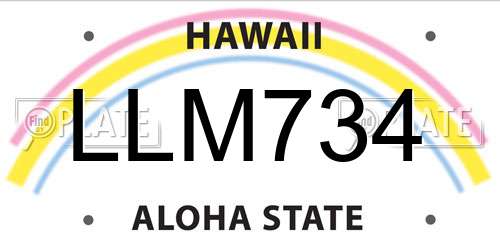LLM734 Hawaii License Plate
