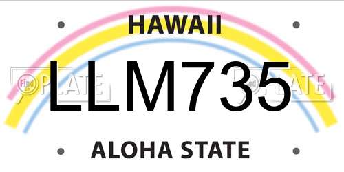 LLM735 Hawaii License Plate