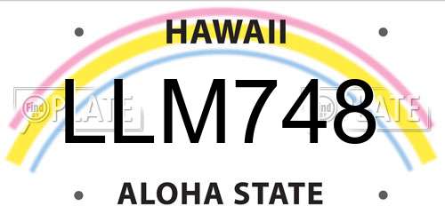 LLM748 Hawaii License Plate