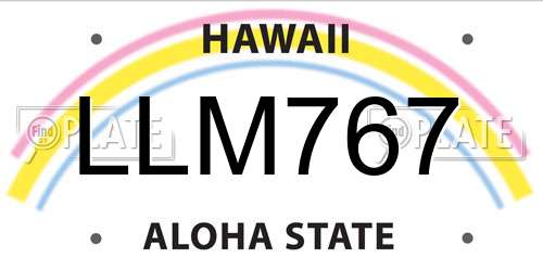 LLM767 Hawaii License Plate
