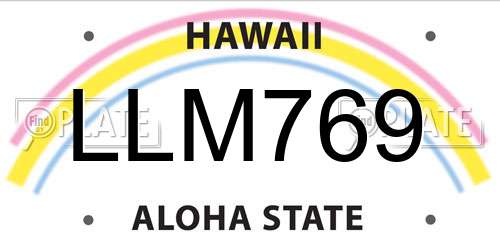 LLM769 Hawaii License Plate