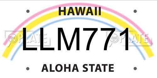 LLM771 Hawaii License Plate