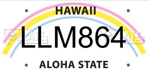 LLM864 Hawaii License Plate