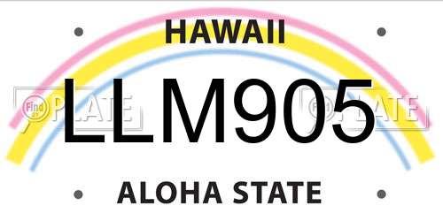 LLM905 Hawaii License Plate