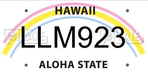 LLM923 Hawaii License Plate