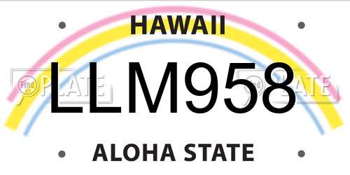 LLM958 Hawaii License Plate
