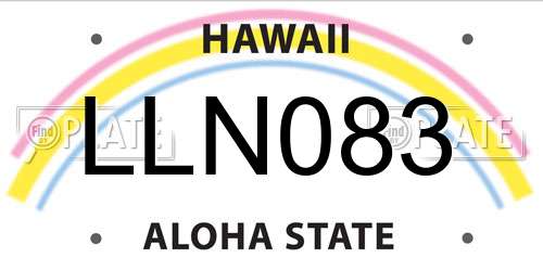 LLN083 Hawaii License Plate