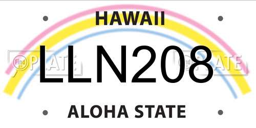 LLN208 Hawaii License Plate