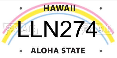 LLN274 Hawaii License Plate