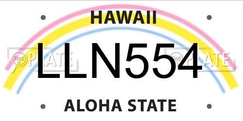 LLN554 Hawaii License Plate