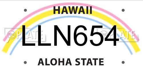 LLN654 Hawaii License Plate