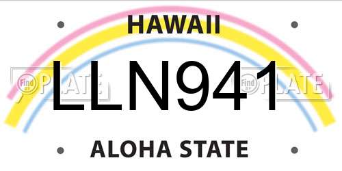 LLN941 Hawaii License Plate