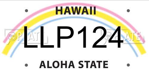 LLP124 Hawaii License Plate