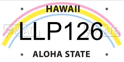 LLP126 Hawaii License Plate