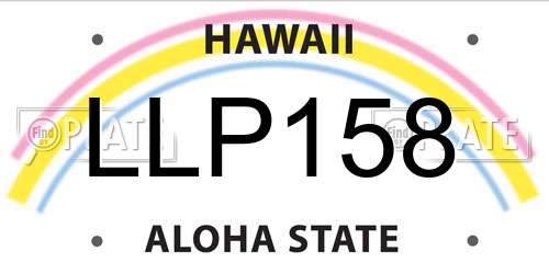 LLP158 Hawaii License Plate