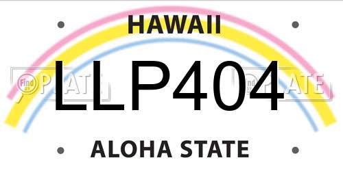 LLP404 Hawaii License Plate