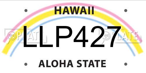 LLP427 Hawaii License Plate