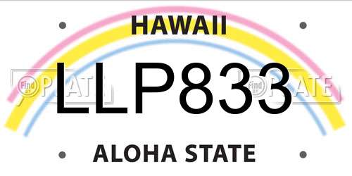LLP833 Hawaii License Plate