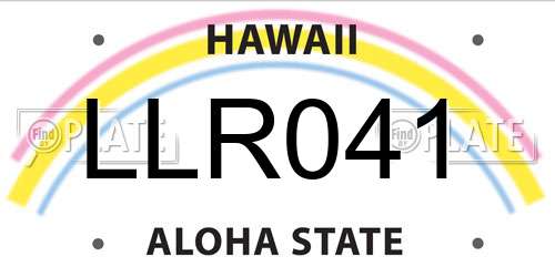 LLR041 Hawaii License Plate