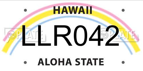 LLR042 Hawaii License Plate