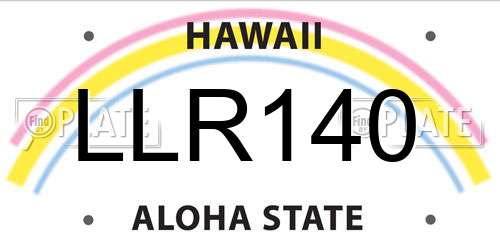 LLR140 Hawaii License Plate