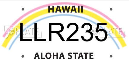 LLR235 Hawaii License Plate