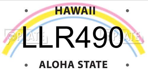 LLR490 Hawaii License Plate