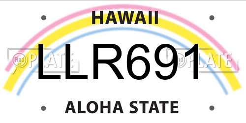 LLR691 Hawaii License Plate