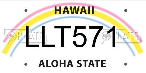 LLT571 Hawaii License Plate
