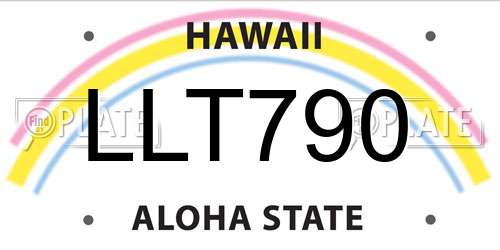 LLT790 Hawaii License Plate