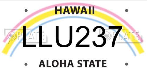 LLU237 Hawaii License Plate