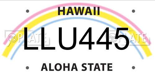 LLU445 Hawaii License Plate