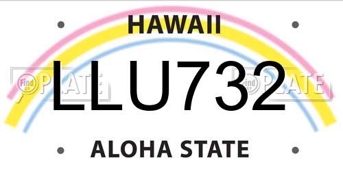 LLU732 Hawaii License Plate