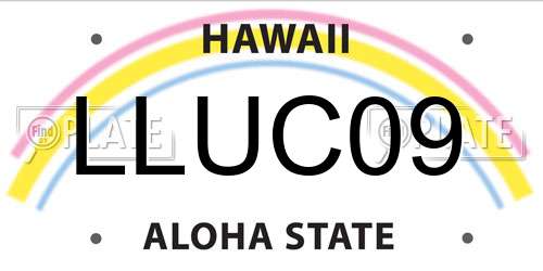 LLUC09 Hawaii License Plate