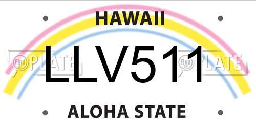 LLV511 Hawaii License Plate