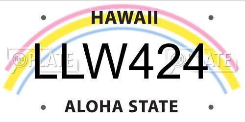 LLW424 Hawaii License Plate
