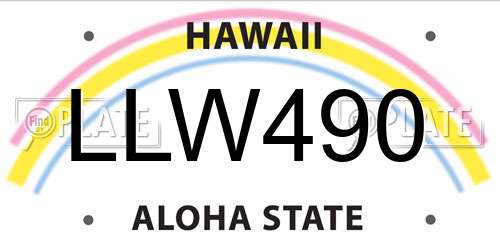 LLW490 Hawaii License Plate