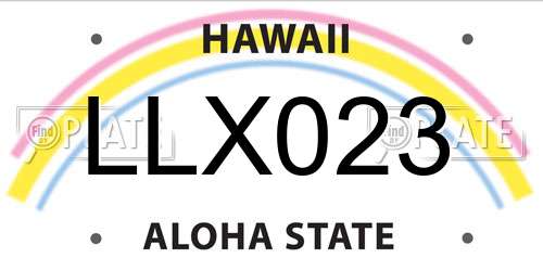 LLX023 Hawaii License Plate